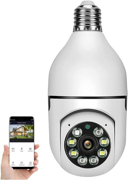 Bombillo Cámara 360° con Wifi – Vigila tu Casa desde el Celular 📱